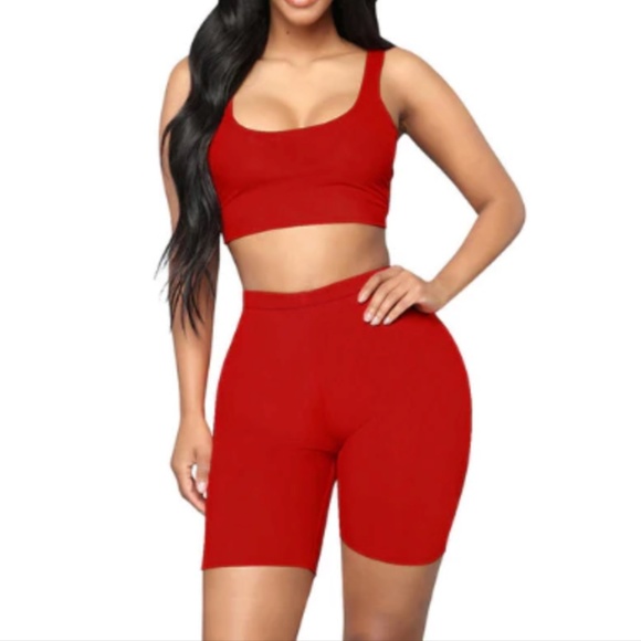 Dolls Kill Crop Top and Bike Shorts Set - Picture 2 of 6